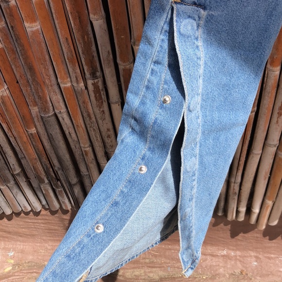 NEW FREE PEOPLE We The Free Blue Snap Slit Flare Jeans 26 NWT - Picture 9 of 14